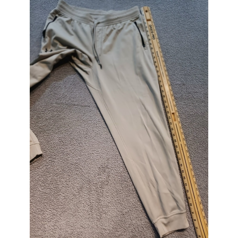 Under Armour Loose Fit Joggers Men XL Tall Beige Athletic Zip Tech Pants - Picture 9 of 9